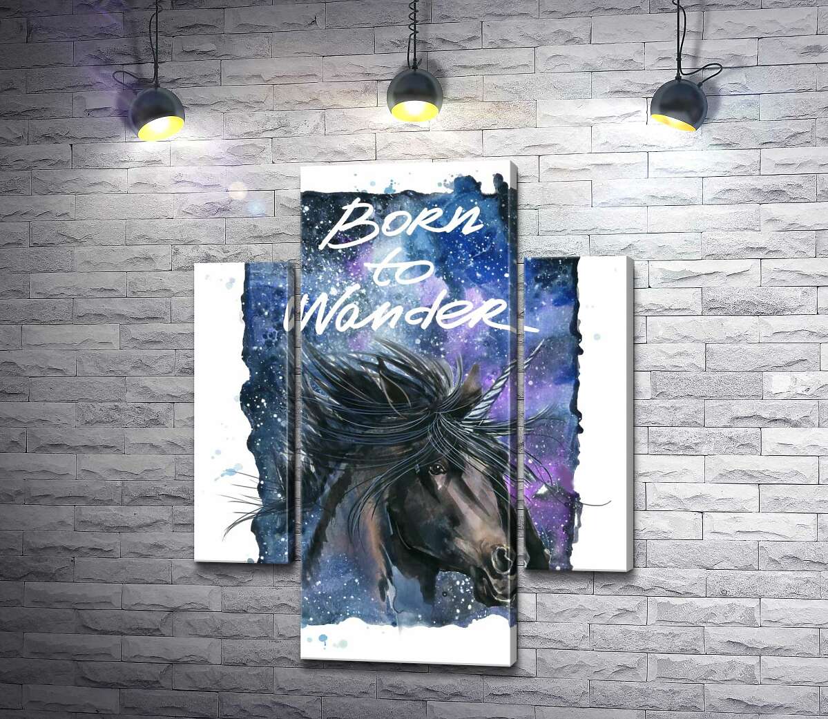Модульная картина ArtPoster Черный единорог на космическом фоне с надписью "born to wander" 80x104 см Модуль №7
Модульная картина ArtPoster Черный единорог на космическом фоне с надписью "born to wander" 80x104 см Модуль №7