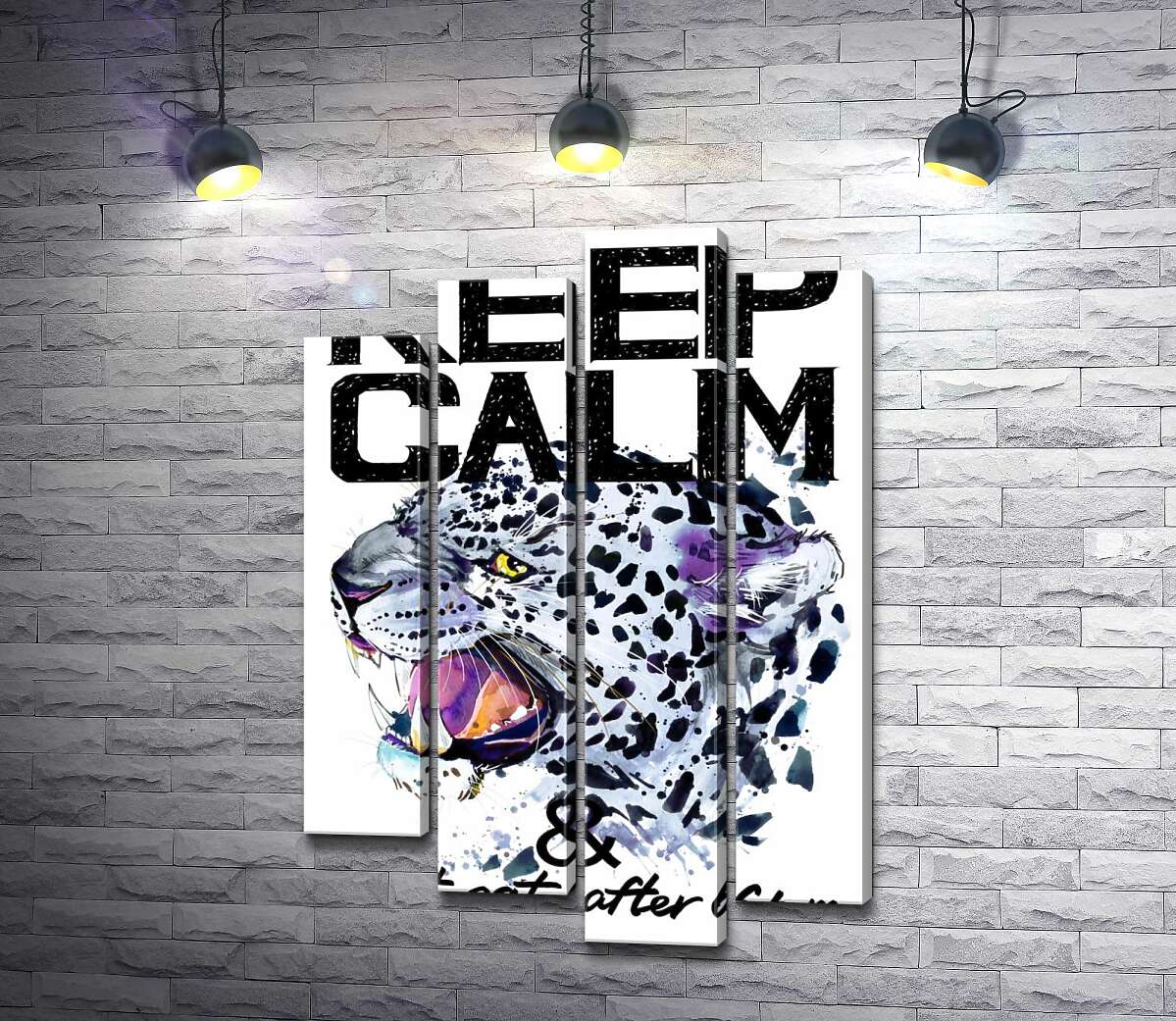Модульная картина ArtPoster Хищный леопард среди надписи "keep calm and don't eat after 6 p.m." 132x192 см Модуль №21
Модульная картина ArtPoster Хищный леопард среди надписи "keep calm and don't eat after 6 p.m." 132x192 см Модуль №21