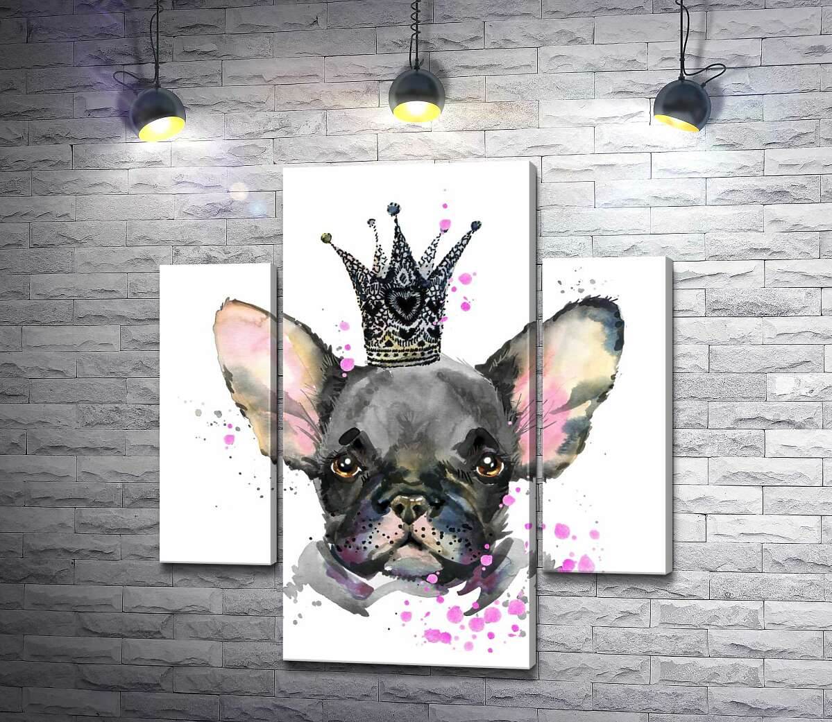 Модульная картина ArtPoster Черный французский бульдог в ажурной короне 100x110 см Модуль №7
Модульная картина ArtPoster Черный французский бульдог в ажурной короне 100x110 см Модуль №7