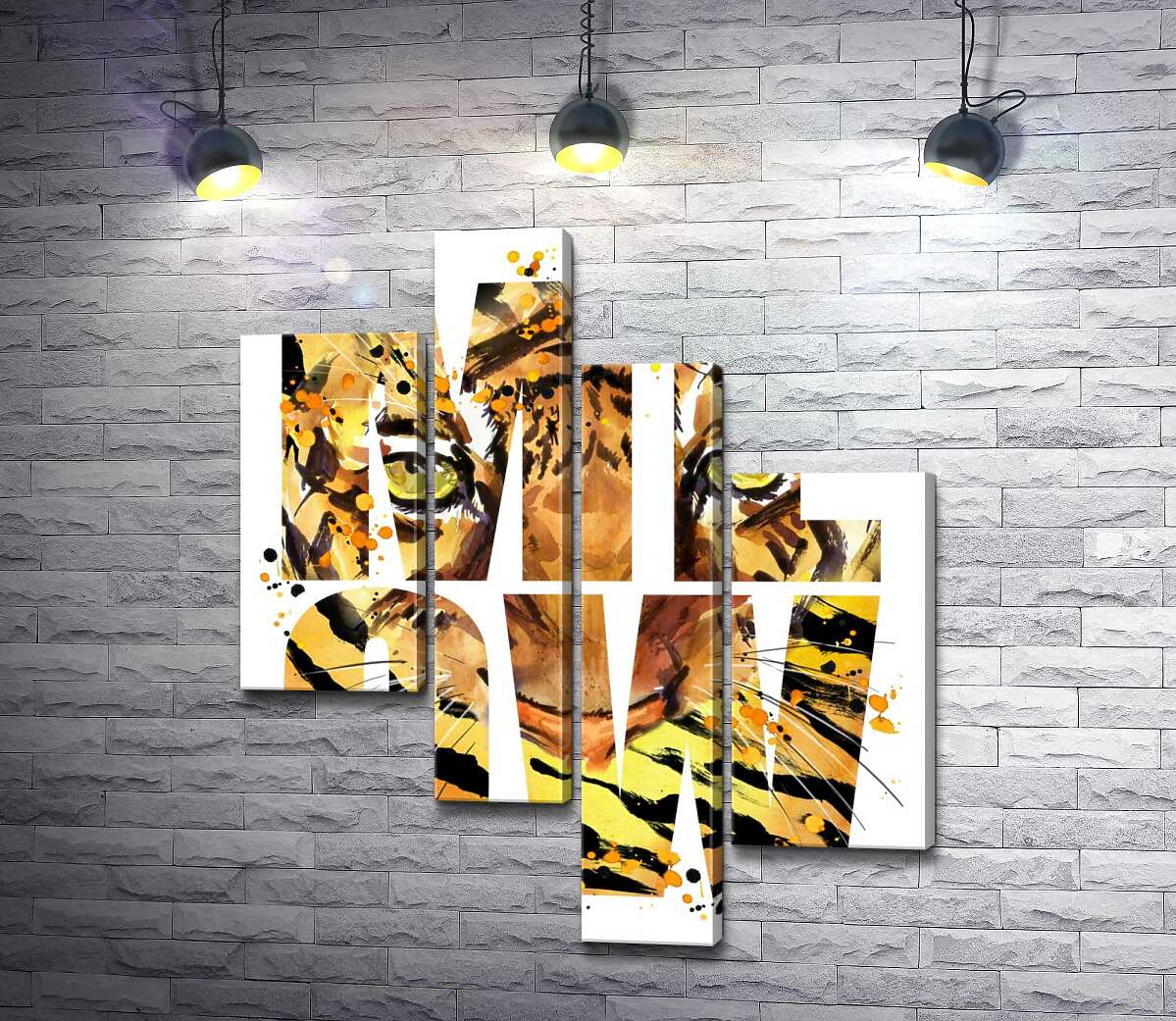 Модульная картина ArtPoster Хищный взгляд тигра в буквах "meow" 100x119 см Модуль №20
Модульная картина ArtPoster Хищный взгляд тигра в буквах "meow" 100x119 см Модуль №20