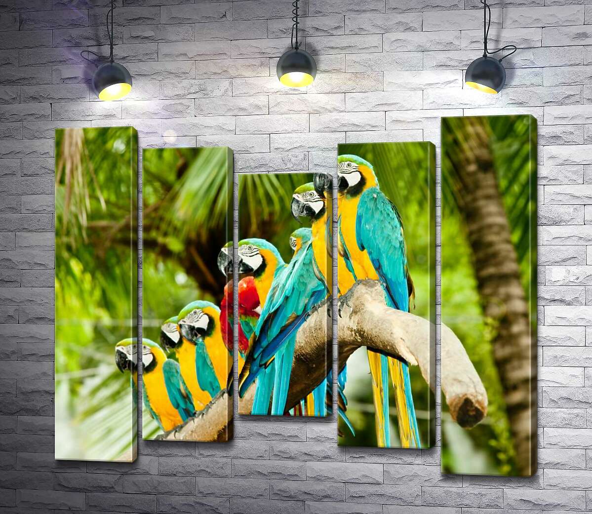 Модульная картина ArtPoster Цветной узор из попугаев ара, которые отдыхают на ветке 130x111 см Модуль №28 
Модульная картина ArtPoster Цветной узор из попугаев ара, которые отдыхают на ветке 130x111 см Модуль №28