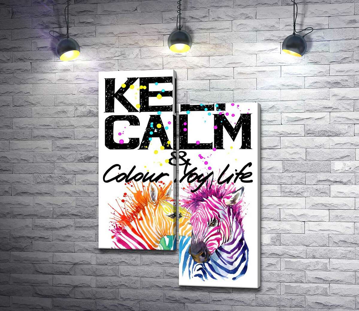 Модульная картина ArtPoster Цветные полоски зебр под надписью "keep calm and colour your life" 130x191 см Модуль №5
Модульная картина ArtPoster Цветные полоски зебр под надписью "keep calm and colour your life" 130x191 см Модуль №5