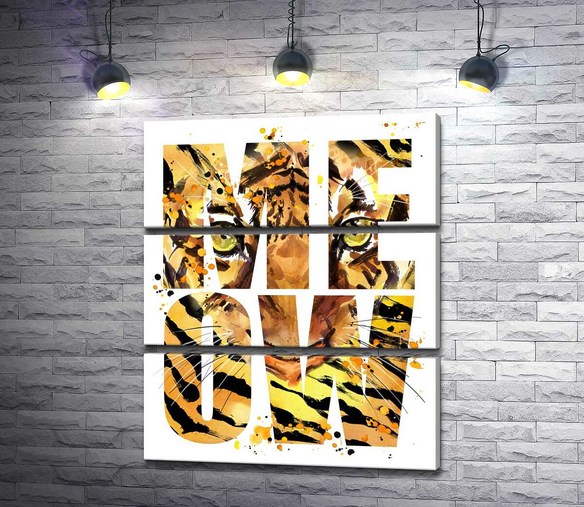 Модульная картина ArtPoster Хищный взгляд тигра в буквах "meow" 130x156 см Модуль №13
Модульная картина ArtPoster Хищный взгляд тигра в буквах "meow" 130x156 см Модуль №13