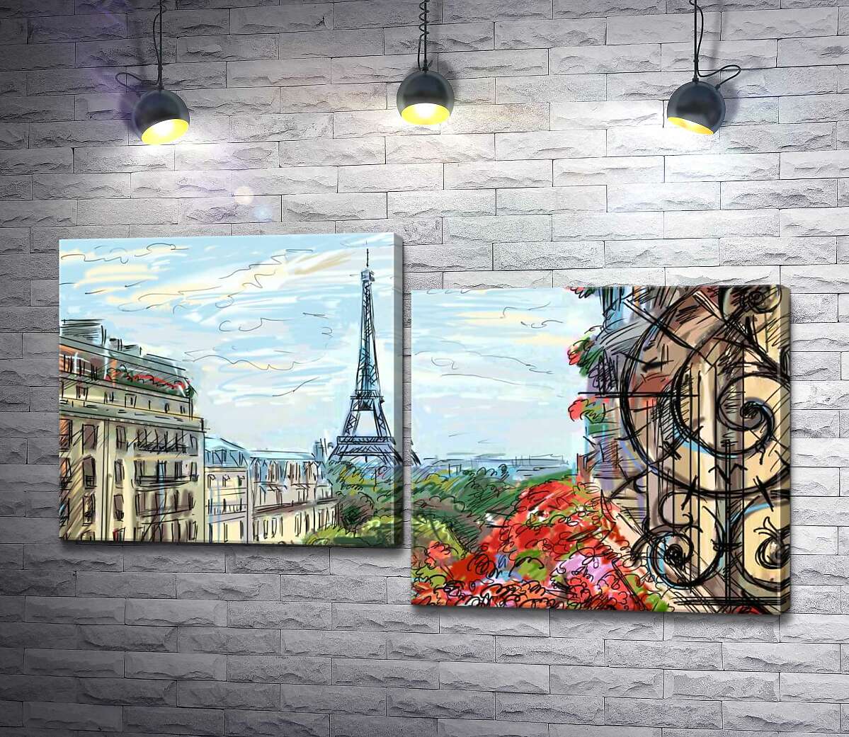 Модульная картина ArtPoster Эйфелева башня (Eiffel tower) виднеется с летнего балкона старого дома 130x75 см Модуль №5
Модульная картина ArtPoster Эйфелева башня (Eiffel tower) виднеется с летнего балкона старого дома 130x75 см Модуль №5