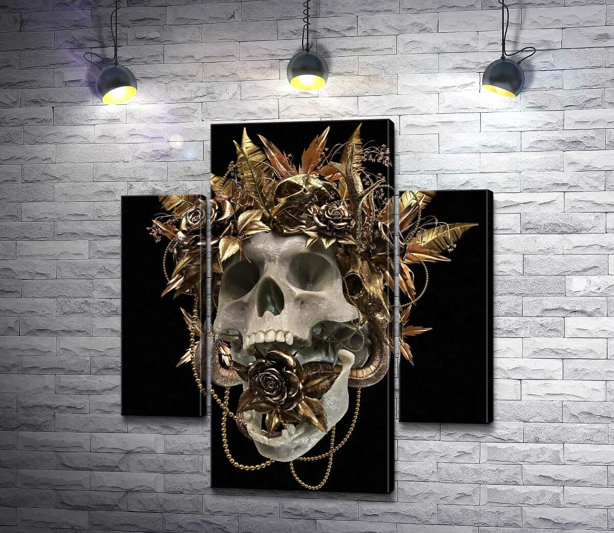 Модульная картина ArtPoster Человеческий череп в золотом венке из роз 80x90 см Модуль №7
Модульная картина ArtPoster Человеческий череп в золотом венке из роз 80x90 см Модуль №7