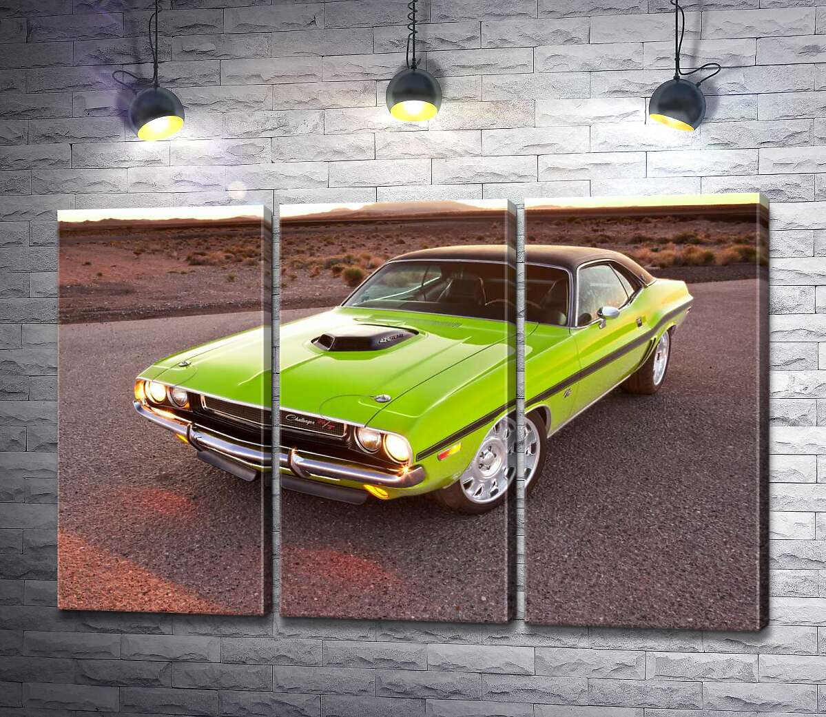 Модульная картина ArtPoster Яркий автомобиль Dodge Challenger на дороге среди пустыни 102x66 см Модуль №11
Модульная картина ArtPoster Яркий автомобиль Dodge Challenger на дороге среди пустыни 102x66 см Модуль №11