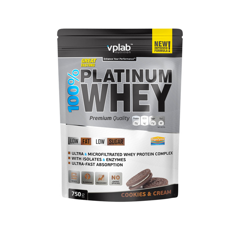 Изолят сывороточного протеина VP Lab Nutrition "100% Platinum Whey" Печенье со сливками (750г)
Изолят сывороточного протеина VP Lab Nutrition "100% Platinum Whey" Печенье со сливками (750г)