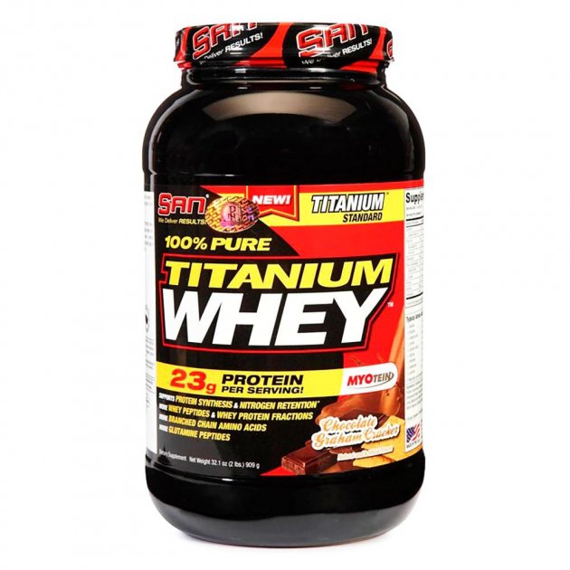 Изолят сывороточного протеина San "100% Pure Titanium Whey Protein" Шоколадный крекер (907г)
Изолят сывороточного протеина San "100% Pure Titanium Whey Protein" Шоколадный крекер (907г)