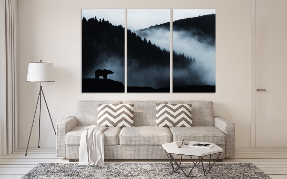 Картина на холсте Модульные Модульная картина Bear Silhouette And Foggy Mountains 3 картины 60х120 см.
Картина на холсте Модульные Модульная картина Bear Silhouette And Foggy Mountains 3 картины 60х120 см.