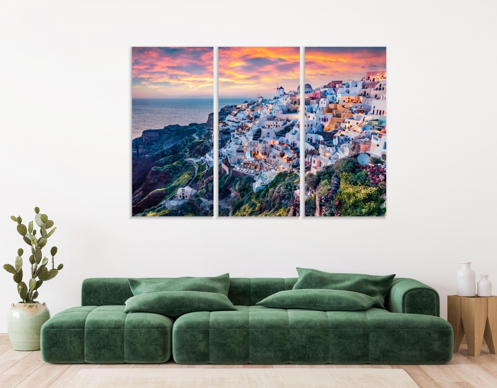Картина на холсте Модульные Модульная картина Astonishing Evening View Santorini 3 картины 30х60 см.
Картина на холсте Модульные Модульная картина Astonishing Evening View Santorini 3 картины 30х60 см.