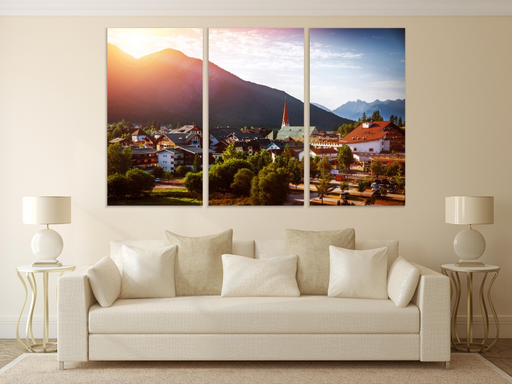 Картина на холсте Модульные Модульная картина Beautiful City Mountains 3 картины 60х120 см.
Картина на холсте Модульные Модульная картина Beautiful City Mountains 3 картины 60х120 см.