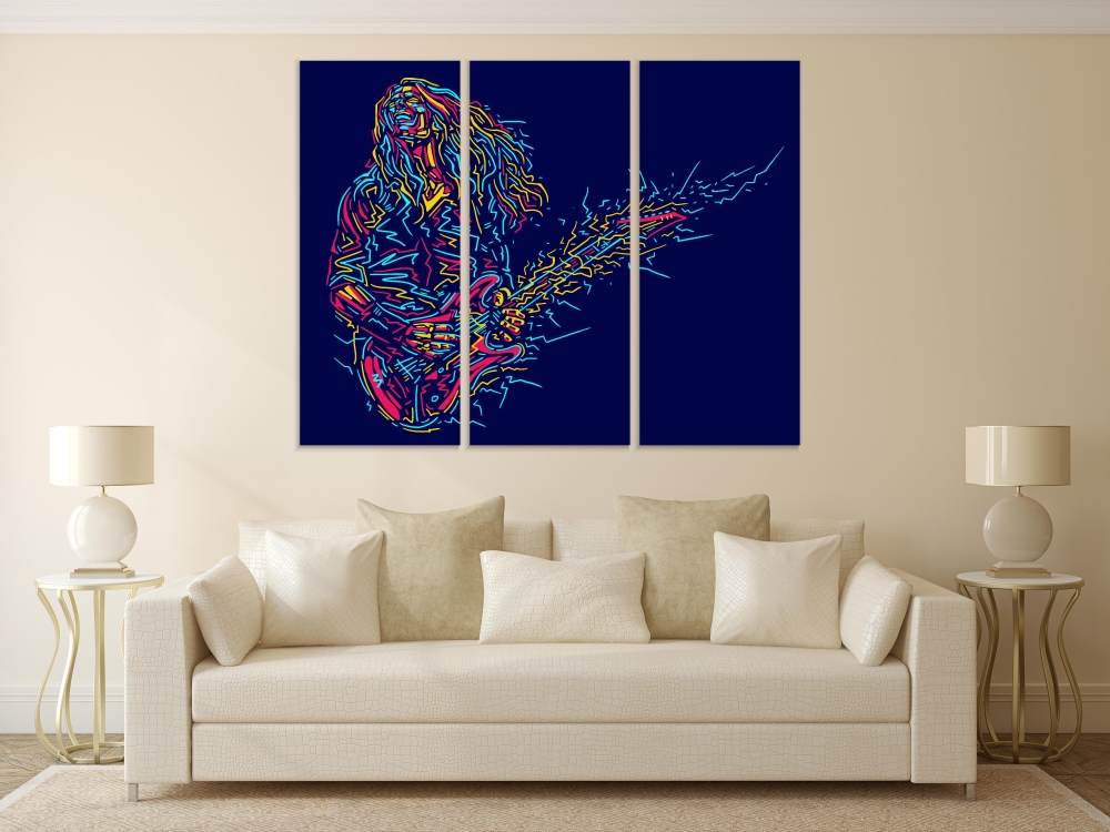 Картина на холсте Модульные Модульная картина Rock Guitarist Abstraction 3 картины 45х90 см.
Картина на холсте Модульные Модульная картина Rock Guitarist Abstraction 3 картины 45х90 см.