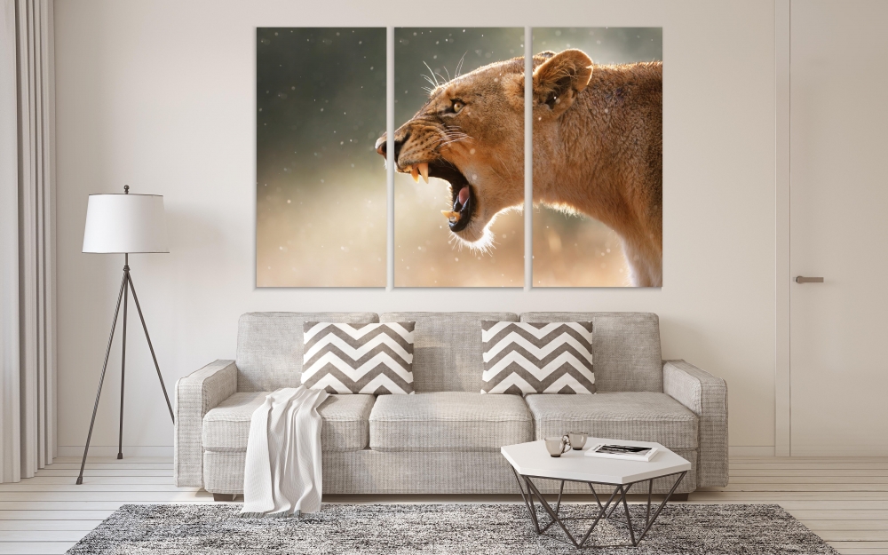 Картина на холсте Модульные Модульная картина Lioness Growls 3 картины 40х80 см.
Картина на холсте Модульные Модульная картина Lioness Growls 3 картины 40х80 см.