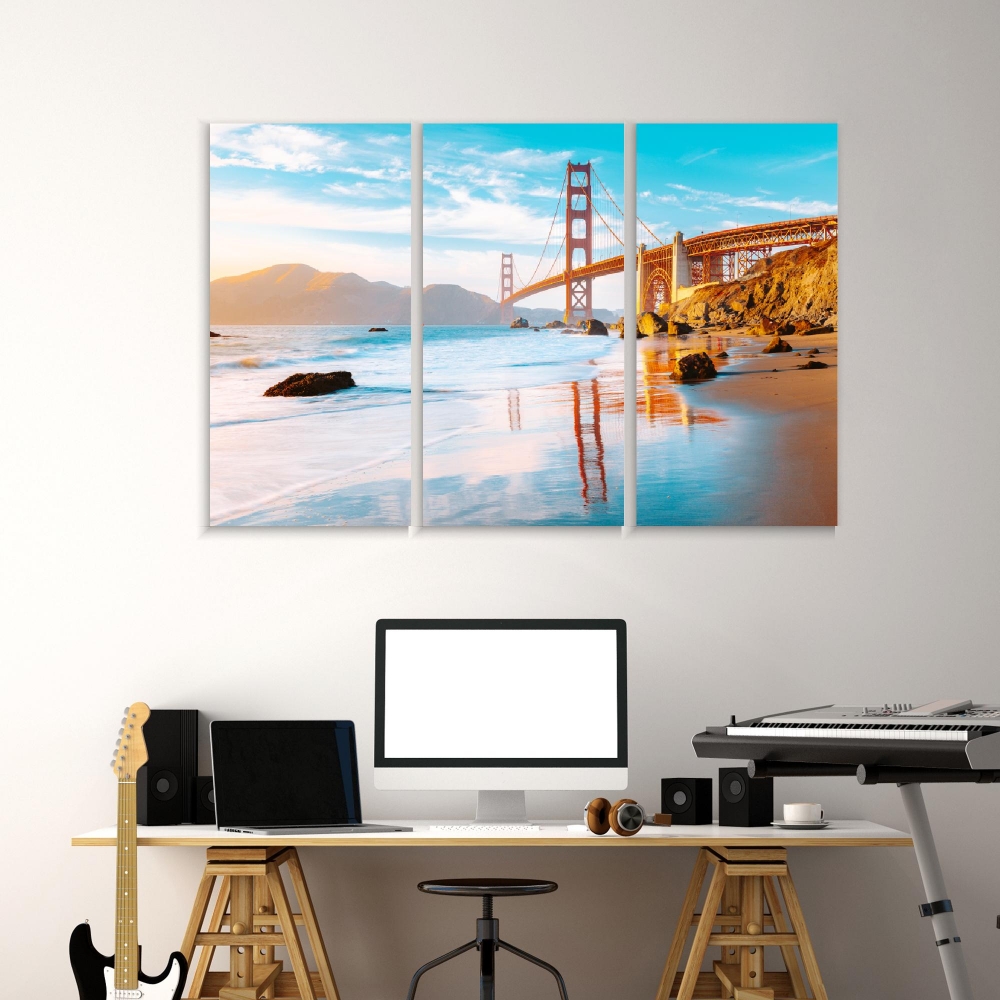 Картина на холсте Модульные Модульная картина Golden Gate Bridge. San Francisco, California, USA 3 картины 60х120 см.
Картина на холсте Модульные Модульная картина Golden Gate Bridge. San Francisco, California, USA 3 картины 60х120 см.