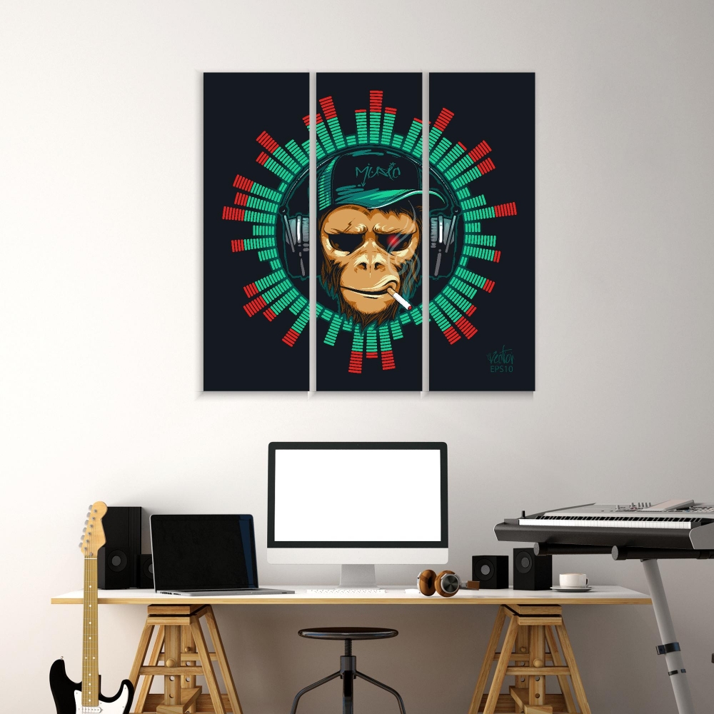 Картина на холсте Модульные Модульная картина Monkeys With Headphones 3 картины 40х80 см.
Картина на холсте Модульные Модульная картина Monkeys With Headphones 3 картины 40х80 см.