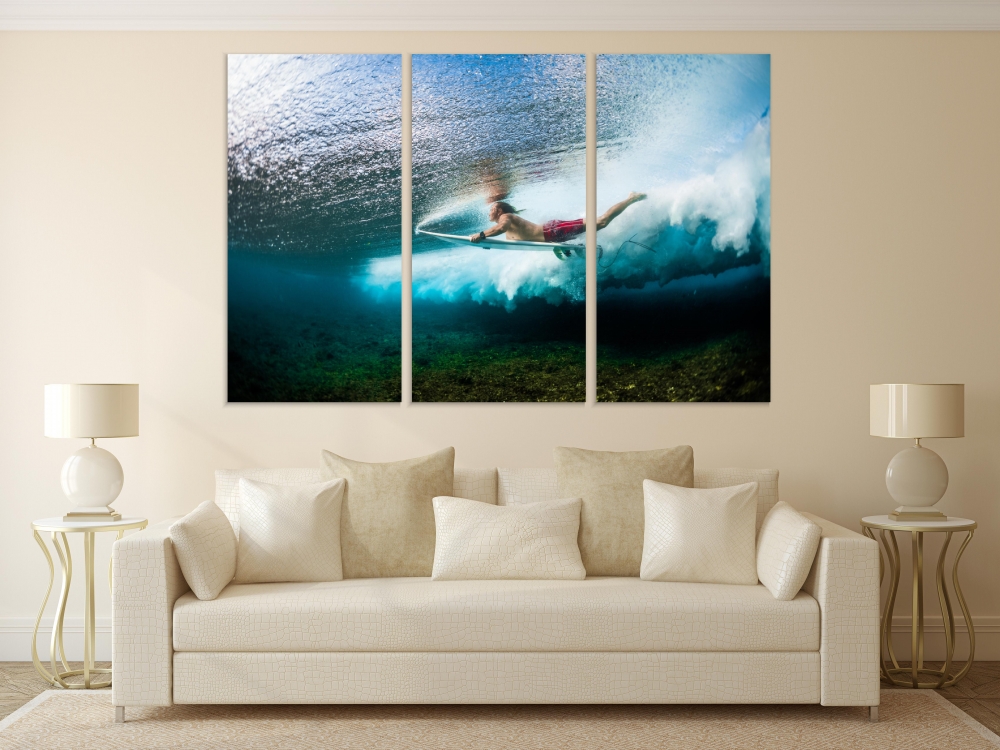 Картина на холсте Модульные Модульная картина Young Surfer Dives Under The Ocean 3 картины 30х60 см.
Картина на холсте Модульные Модульная картина Young Surfer Dives Under The Ocean 3 картины 30х60 см.