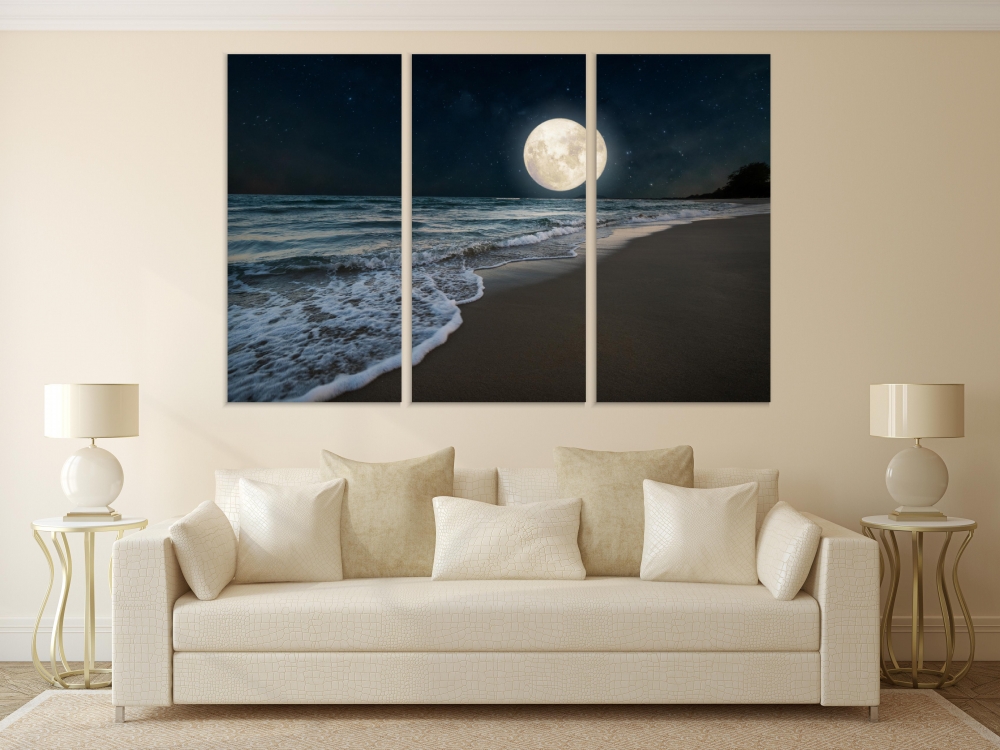 Картина на холсте Модульные Модульная картина Romantic Beach And Full Moon 3 картины 70х140 см.
Картина на холсте Модульные Модульная картина Romantic Beach And Full Moon 3 картины 70х140 см.