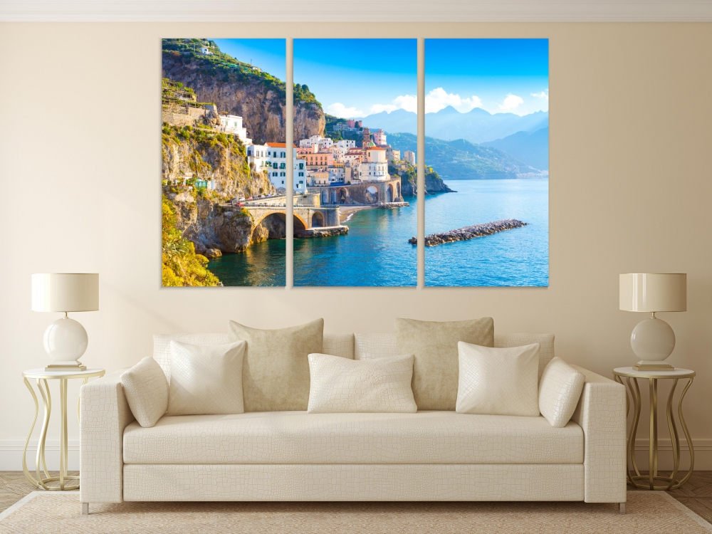 Картина на холсте Модульные Модульная картина Morning View Amalfi Cityscape 3 картины 60х120 см.
Картина на холсте Модульные Модульная картина Morning View Amalfi Cityscape 3 картины 60х120 см.