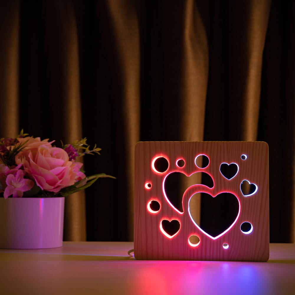 Светильник ночник ArtEco Light из дерева LED "Сердечки" с пультом и регулировкой цвета, двойной RGB
Светильник ночник ArtEco Light из дерева LED "Сердечки" с пультом и регулировкой цвета, двойной RGB