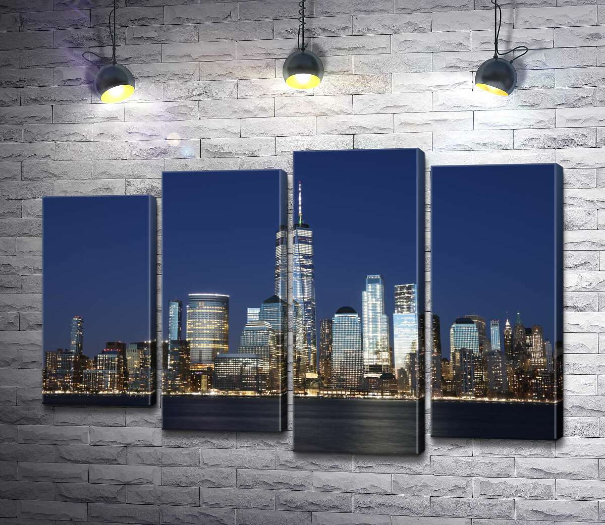 Модульная картина ArtPoster Вид на ночные небоскребы Джерси-Сити (Jersey City) из вод реки Гудзон (Hudson River) 100x69 см Модуль №21
Модульная картина ArtPoster Вид на ночные небоскребы Джерси-Сити (Jersey City) из вод реки Гудзон (Hudson River) 100x69 см Модуль №21