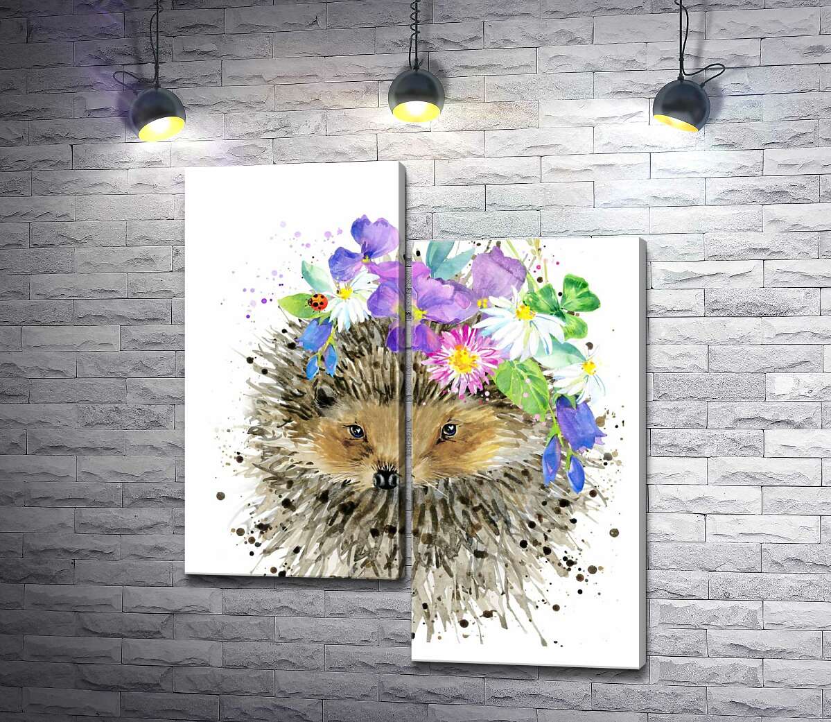 Модульная картина ArtPoster Букет лесных цветов примостился на голове ежа 130x155 см Модуль №5
Модульная картина ArtPoster Букет лесных цветов примостился на голове ежа 130x155 см Модуль №5
