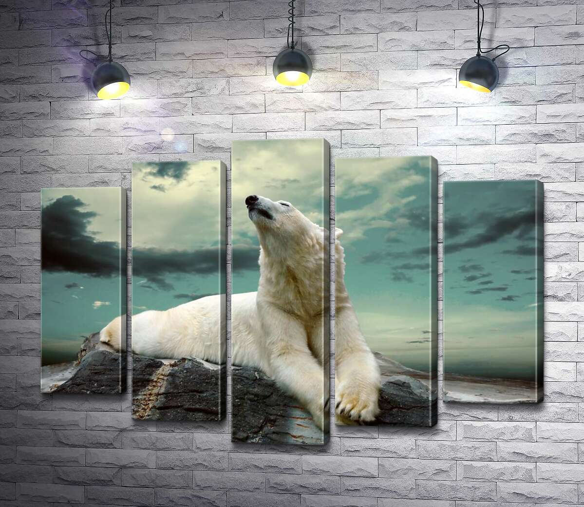 Модульная картина ArtPoster Белый медведь отдыхает на камне 130x95 см Модуль №26
Модульная картина ArtPoster Белый медведь отдыхает на камне 130x95 см Модуль №26