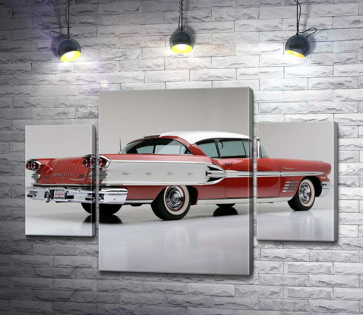 Модульная картина ArtPoster Вишнево-белый автомобиль Pontiac Bonneville 1958 года 131x89 см Модуль №7
Модульная картина ArtPoster Вишнево-белый автомобиль Pontiac Bonneville 1958 года 131x89 см Модуль №7