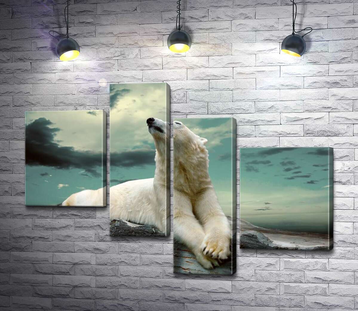 Модульная картина ArtPoster Белый медведь отдыхает на камне 130x94 см Модуль №20
Модульная картина ArtPoster Белый медведь отдыхает на камне 130x94 см Модуль №20