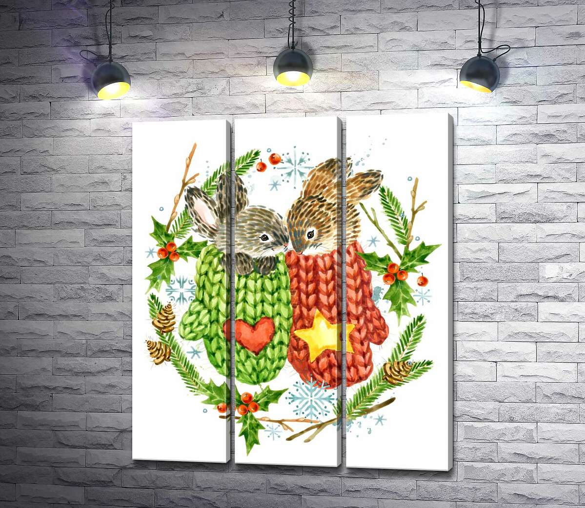 Модульная картина ArtPoster Венок из елки и остролиста окружил зайцев в вязаных свитерах 60x73 см Модуль №11
Модульная картина ArtPoster Венок из елки и остролиста окружил зайцев в вязаных свитерах 60x73 см Модуль №11