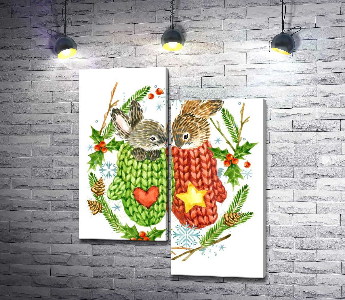 Модульная картина ArtPoster Венок из елки и остролиста окружил зайцев в вязаных свитерах 50x62 см Модуль №5
Модульная картина ArtPoster Венок из елки и остролиста окружил зайцев в вязаных свитерах 50x62 см Модуль №5