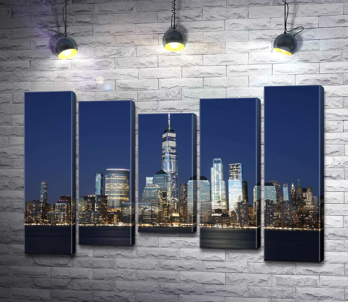 Модульная картина ArtPoster Вид на ночные небоскребы Джерси-Сити (Jersey City) из вод реки Гудзон (Hudson River) 100x69 см Модуль №28
Модульная картина ArtPoster Вид на ночные небоскребы Джерси-Сити (Jersey City) из вод реки Гудзон (Hudson River) 100x69 см Модуль №28