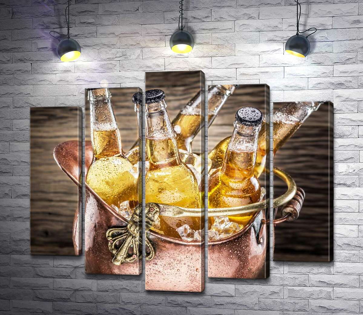 Модульная картина ArtPoster Бутылки белого пива охлаждаются в ведерке со льдом 130x111 см Модуль №26
Модульная картина ArtPoster Бутылки белого пива охлаждаются в ведерке со льдом 130x111 см Модуль №26