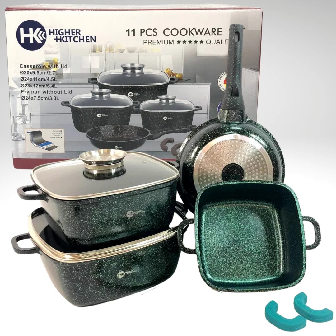 Набор кастрюль и сковорода ( Зеленый ) Higher Kitchen - HK-312 - с гранитным антипригарным покрытием. Объем: 2.7л/4.5л/6.4л/3 3л
Набор кастрюль и сковорода ( Зеленый ) Higher Kitchen - HK-312 - с гранитным антипригарным покрытием. Объем: 2.7л/4.5л/6.4л/3 3л