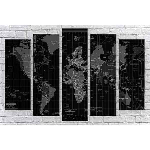 Модульная картина на холсте "Карта Мира" из 5 модулей 130 х 85
Модульная картина на холсте "Карта Мира" из 5 модулей 130 х 85