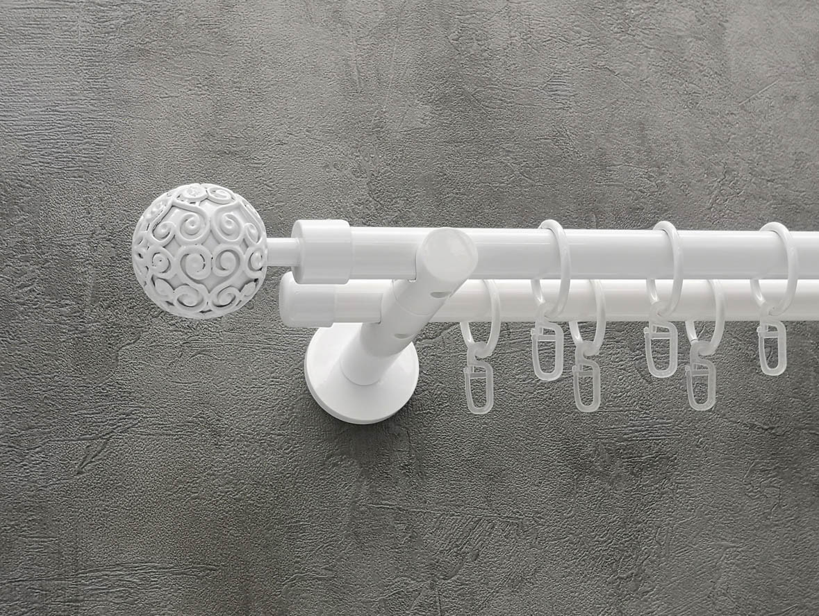 Карниз Quadrum Ориентал 240 см двойной Белый универсальный 19/19 мм гладкая (кольца с крючками)
Карниз Quadrum Ориентал 240 см двойной Белый универсальный 19/19 мм гладкая (кольца с крючками)