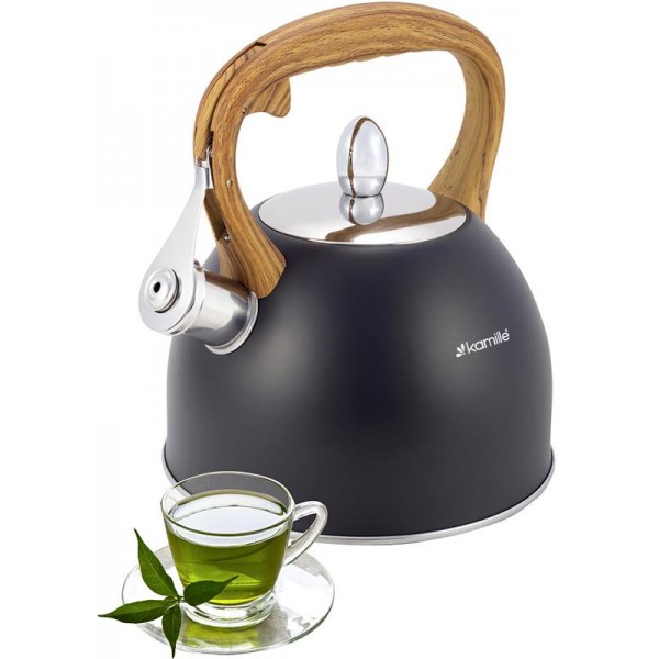 Чайник Kamille Whistling Kettle Black 2.5л из нержавеющей стали со свистком (черный)
Чайник Kamille Whistling Kettle Black 2.5л из нержавеющей стали со свистком (черный)
