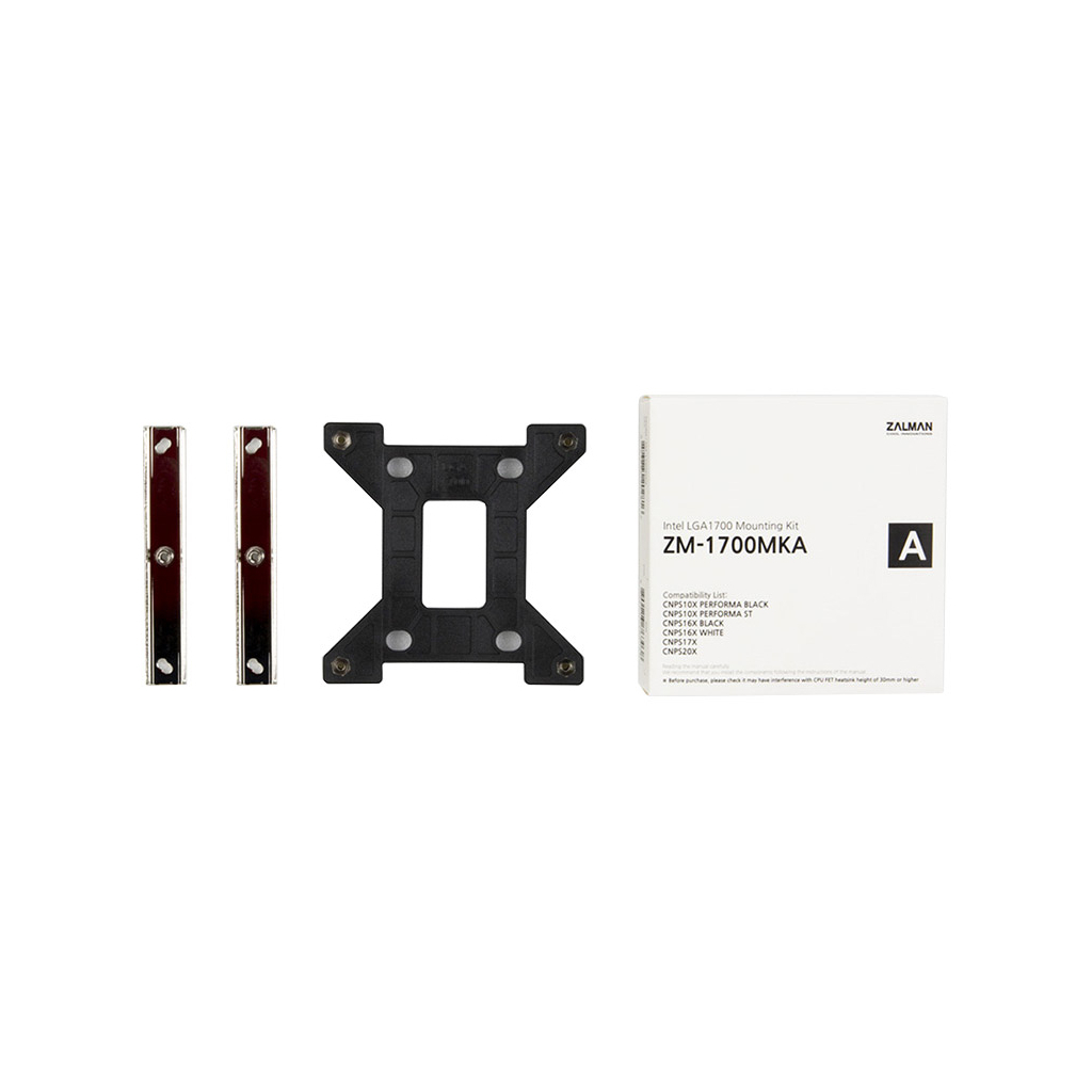 Установочный комплект Zalman LGA1700 для CNPS10X PERFORMA BLACK/WHITE, CNPS10X PERFORMA S (ZM-1700MKA)
Установочный комплект Zalman LGA1700 для CNPS10X PERFORMA BLACK/WHITE, CNPS10X PERFORMA S (ZM-1700MKA)