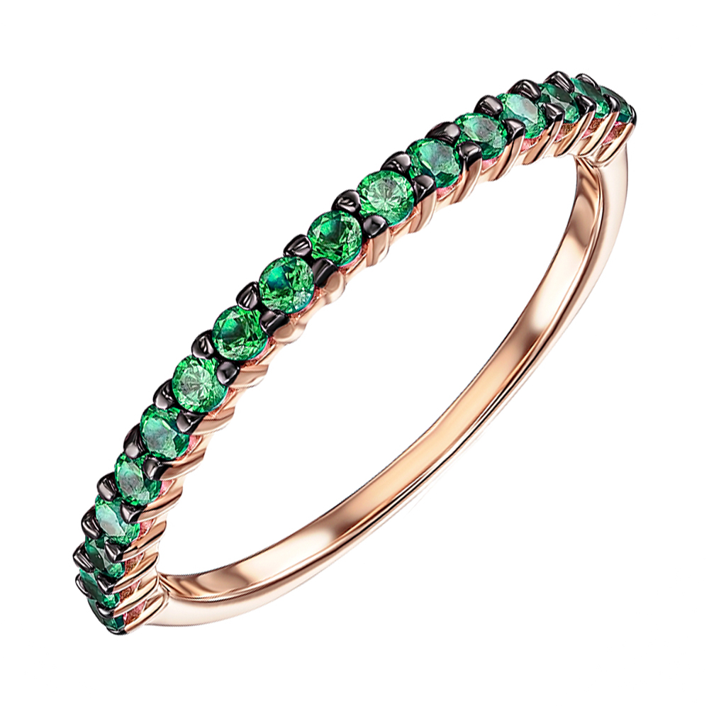 Кольцо из красного золота с зелеными фианитами и родированием 000138823 18 размера
Кольцо из красного золота с зелеными фианитами и родированием 000138823 18 размера