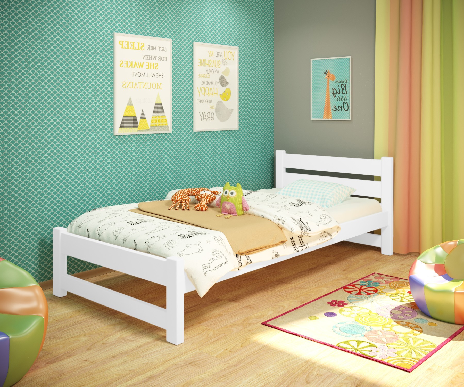 Кровать односпальная RainbowDream Мартино 80х200 см белый массив ольхи, без ящиков
Кровать односпальная RainbowDream Мартино 80х200 см белый массив ольхи, без ящиков