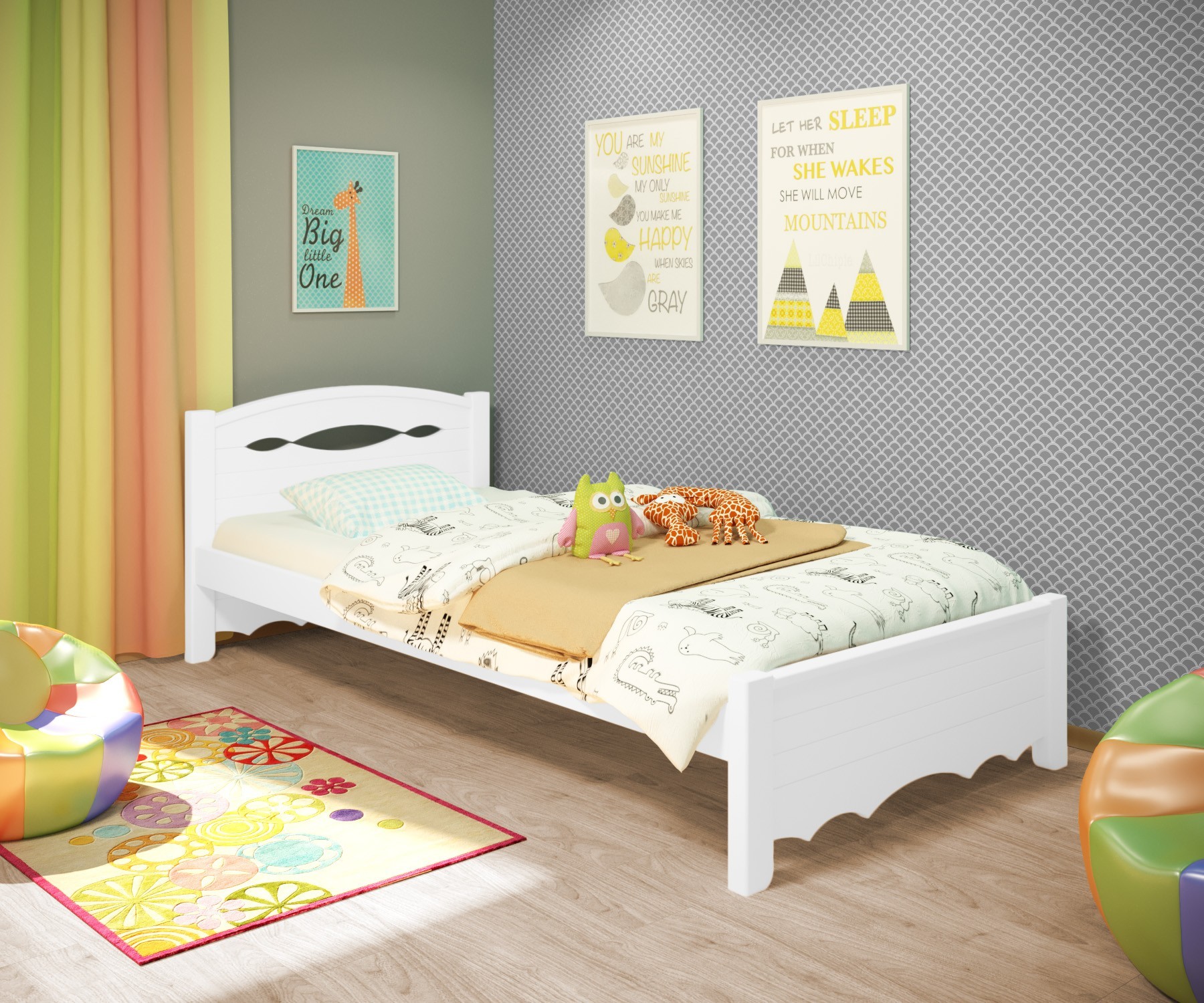 Кровать односпальная RainbowDream Новус 80х200 см белый массив ольхи, без ящиков
Кровать односпальная RainbowDream Новус 80х200 см белый массив ольхи, без ящиков