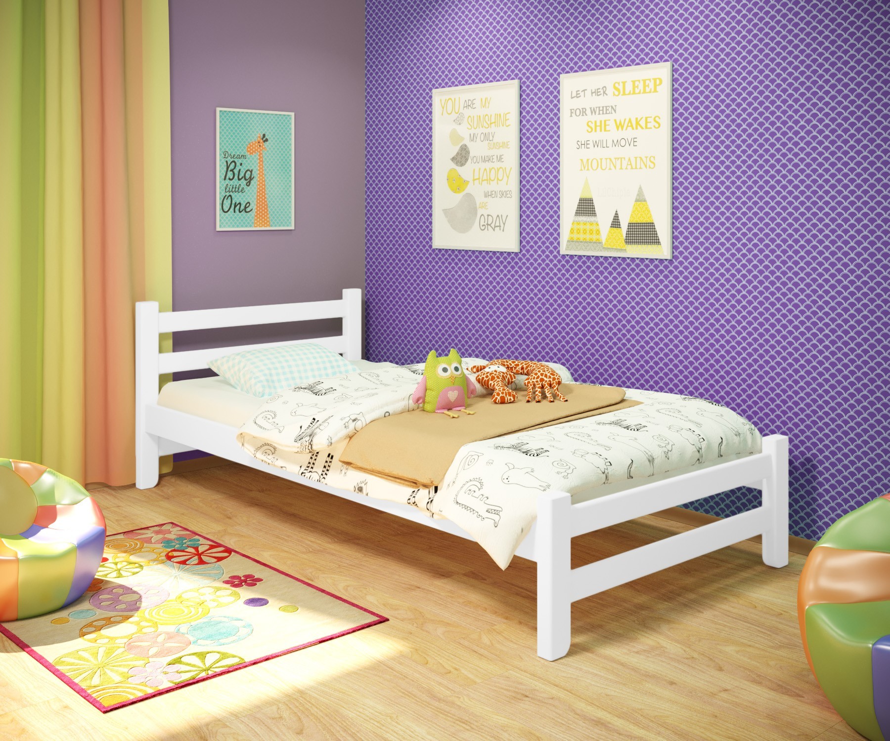 Кровать односпальная RainbowDream Томас 80х190 см белый массив ольхи, без ящиков
Кровать односпальная RainbowDream Томас 80х190 см белый массив ольхи, без ящиков