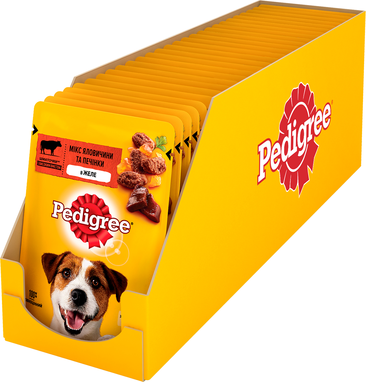Упаковка влажного корма Pedigree для взрослых собак Говядина и печенка в желе 24 шт по 100 г (5900951217265)
Упаковка влажного корма Pedigree для взрослых собак Говядина и печенка в желе 24 шт по 100 г (5900951217265)