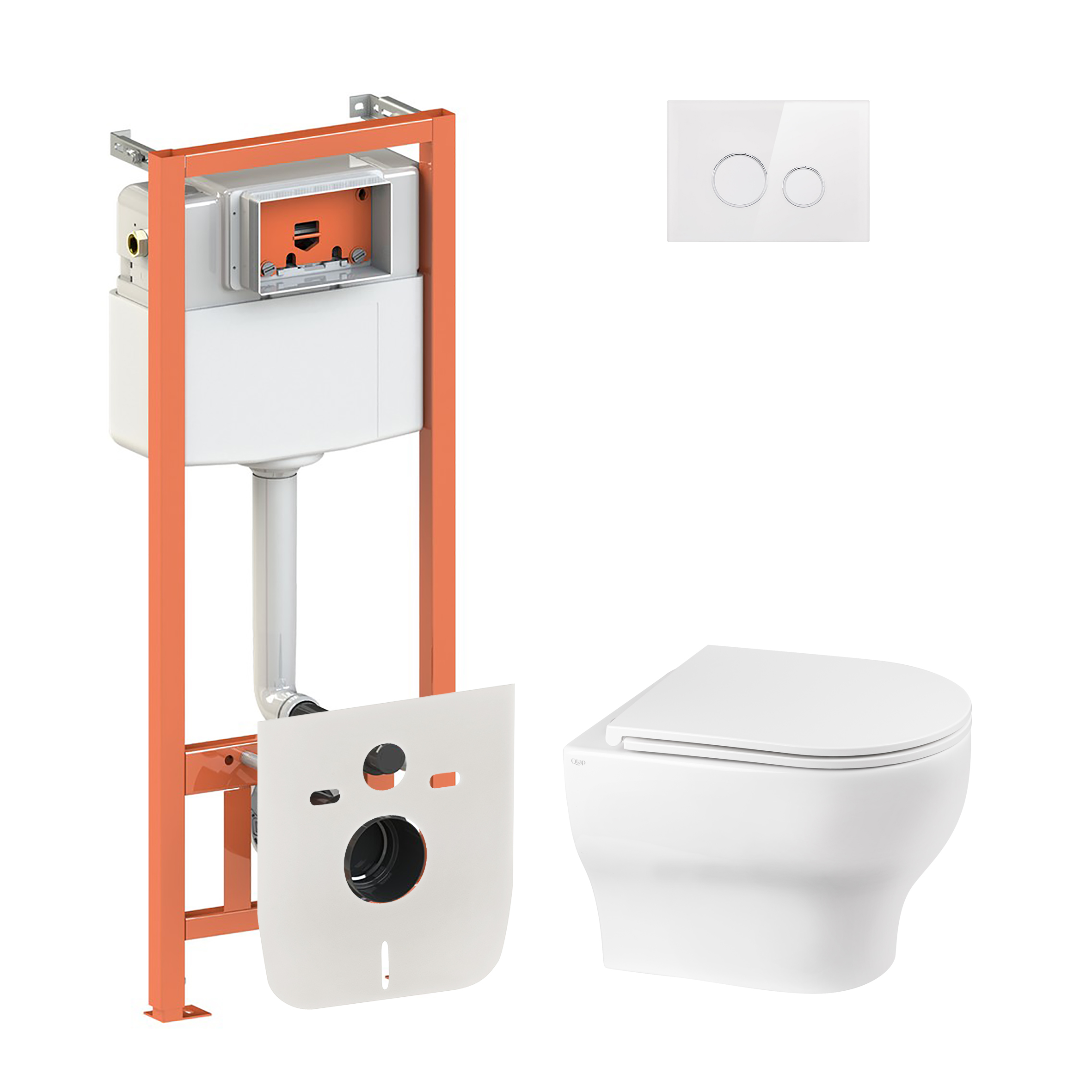 Набор Qtap инсталляция 4 в 1 с панелью смыва Nest (QT0133M425 + QT0111V1164GW) + унитаз с сиденьем Aries QT0333063ERW
Набор Qtap инсталляция 4 в 1 с панелью смыва Nest (QT0133M425 + QT0111V1164GW) + унитаз с сиденьем Aries QT0333063ERW