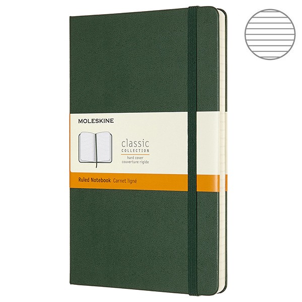 Записная книга Moleskine Classic 13 x 21 см линия 120 л твердая обложка Миртовый зеленый (QP060K15)
Записная книга Moleskine Classic 13 x 21 см линия 120 л твердая обложка Миртовый зеленый (QP060K15)