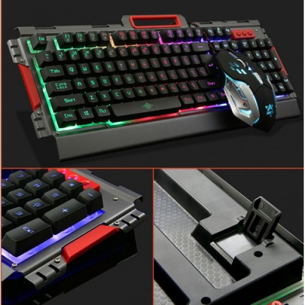 Игровая клавиатура с LED подсветкой + мышка UKC - K33 проводная на металлическом основани
Игровая клавиатура с LED подсветкой + мышка UKC - K33 проводная на металлическом основани