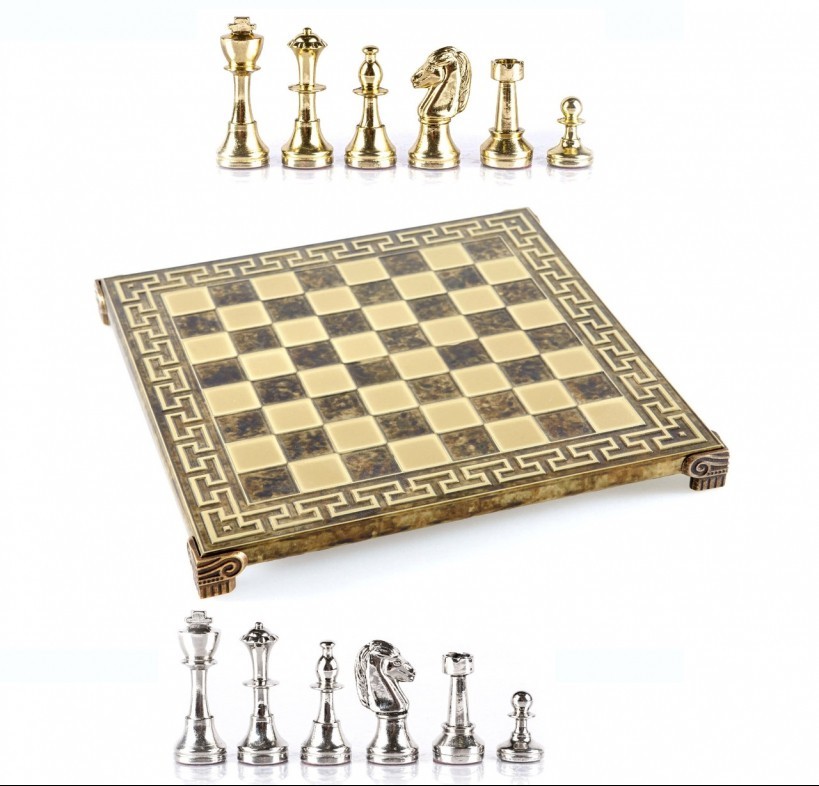 Шахматы Manopoulos Classic Metal Staunton Chess set with Gold Silver бронза Cheі 36х36 см
Шахматы Manopoulos Classic Metal Staunton Chess set with Gold Silver бронза Cheі 36х36 см
