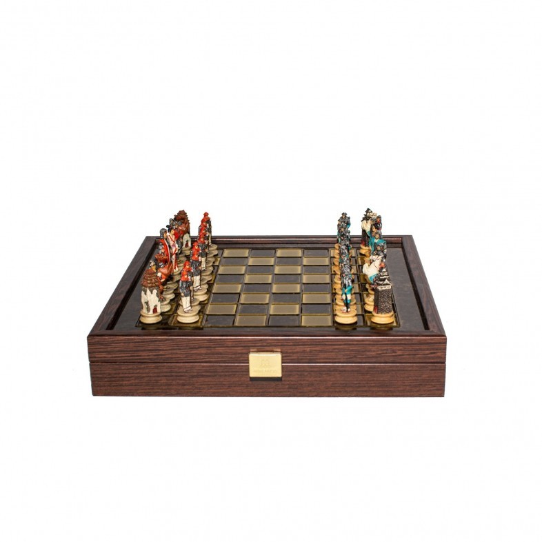 Шахматы Manopoulo, Greek Samurai Resin Chess set with Bronze chessboard, 26х26 см
Шахматы Manopoulo, Greek Samurai Resin Chess set with Bronze chessboard, 26х26 см