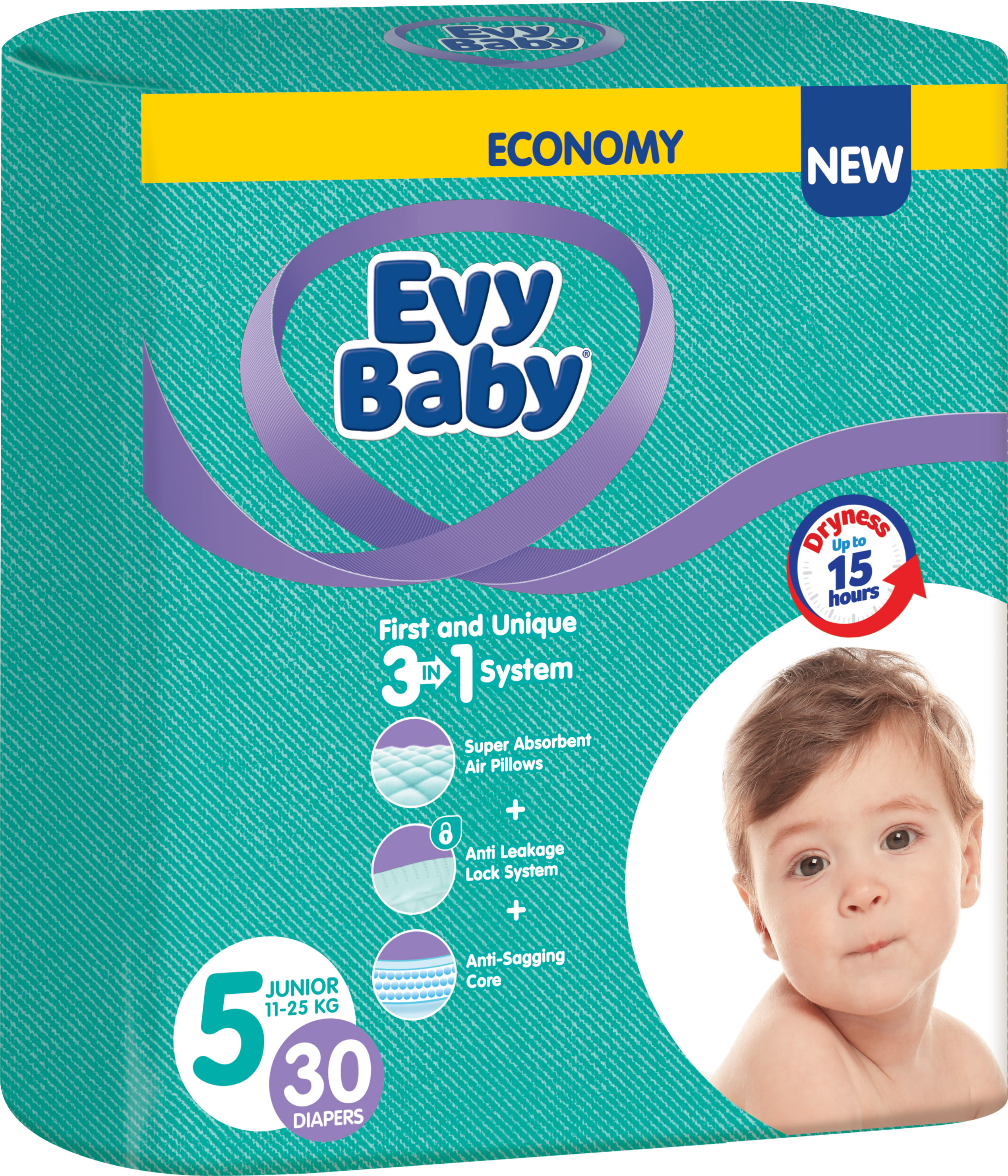 Подгузники детские гигиенические одноразовые Evy Baby Junior 11-25 кг 30 шт (8690506520342)
Подгузники детские гигиенические одноразовые Evy Baby Junior 11-25 кг 30 шт (8690506520342)