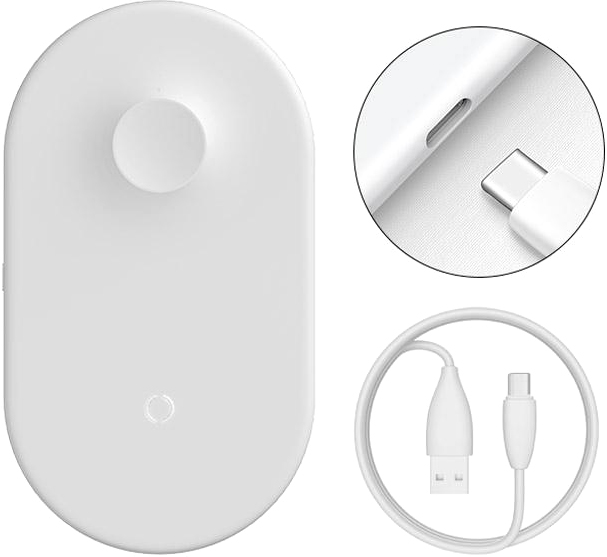 Беспроводное зарядное устройство Baseus Smart 2in1 (Type-C Version) (WX2IN1P20-02) White (Phone + Watch)
Беспроводное зарядное устройство Baseus Smart 2in1 (Type-C Version) (WX2IN1P20-02) White (Phone + Watch)
