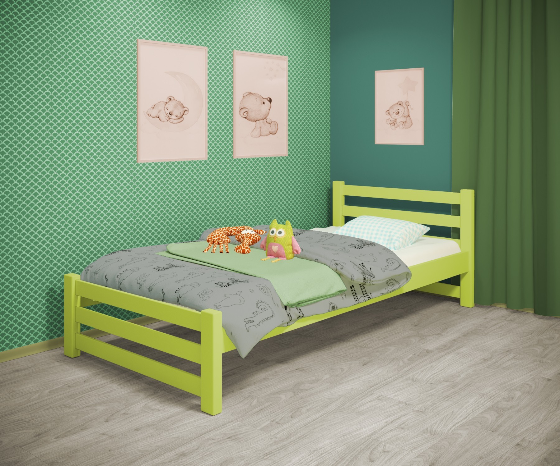 Кровать односпальная RainbowDream Ламия 120х200 см зеленый массив ольхи, без ящиков
Кровать односпальная RainbowDream Ламия 120х200 см зеленый массив ольхи, без ящиков